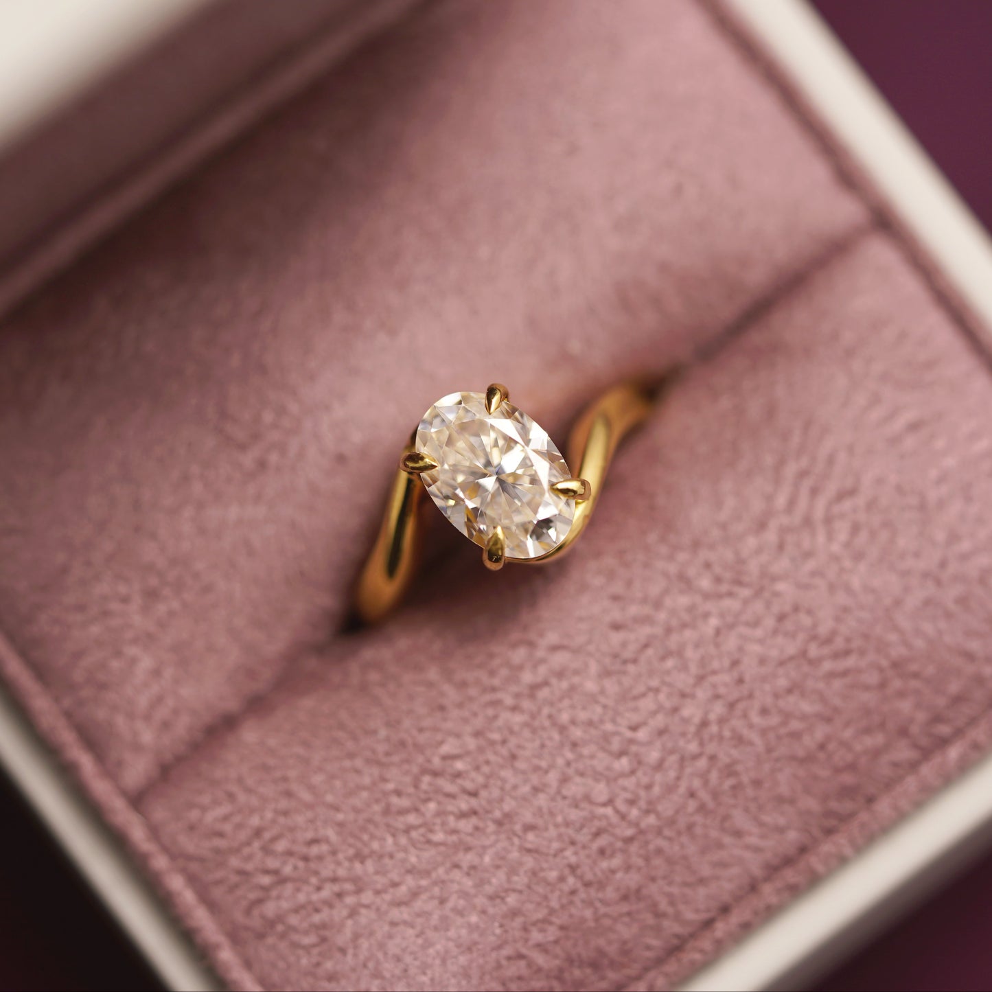 Oval Cut Swirl Lab-Grown Diamond Engagement Ring