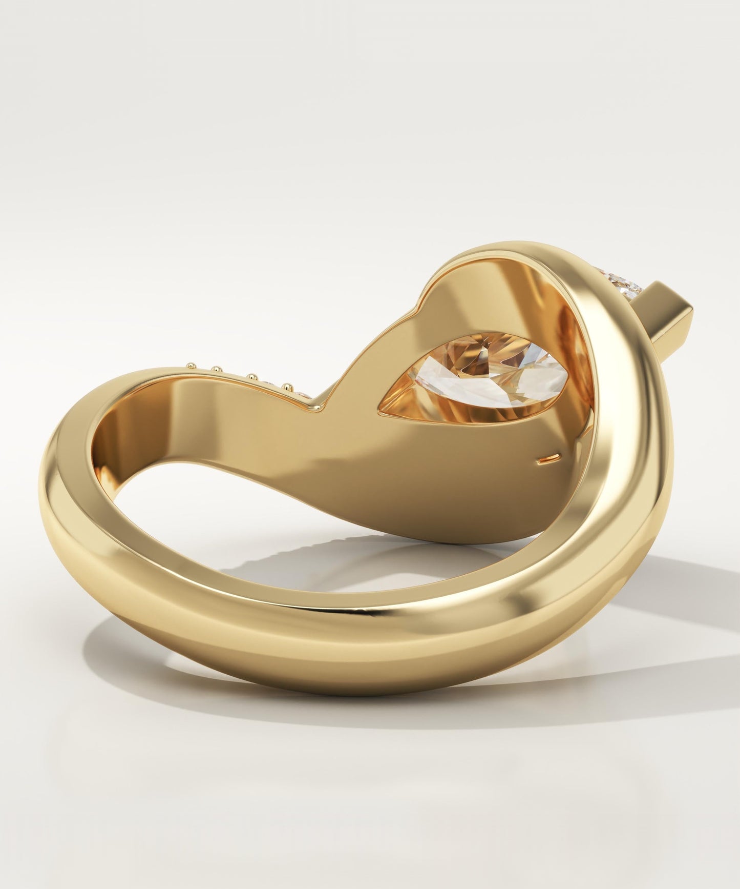Marquise Cut Half Pave Lab-Grown Diamond Engagement Ring