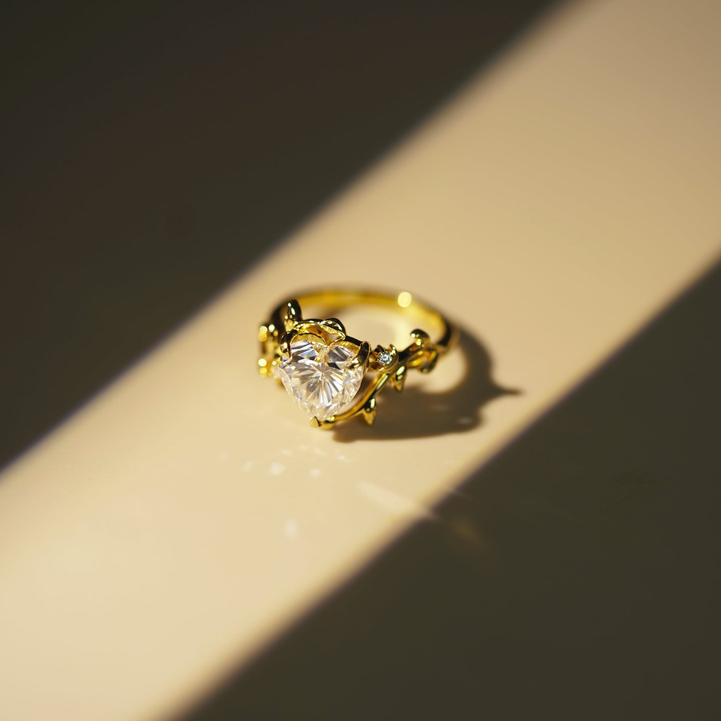 Heart Cut Nature Inspired Lab-Grown Diamond Engagement Ring