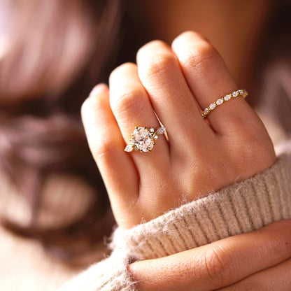 Oval Cut Nature Inspired Lab-Grown Diamond Engagement Ring