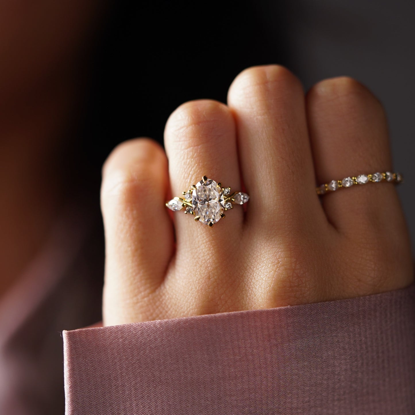 Oval Cut Nature Inspired Lab-Grown Diamond Engagement Ring