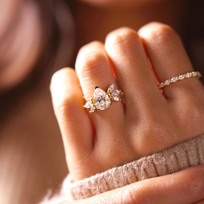 Pear Cut Nature Inspired Lab-Grown Diamond Engagement Ring