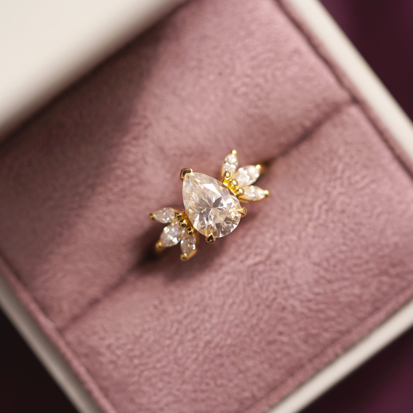 Pear Cut Nature Inspired Lab-Grown Diamond Engagement Ring