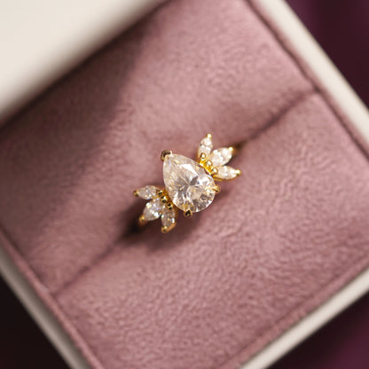 Pear Cut Nature Inspired Lab-Grown Diamond Engagement Ring