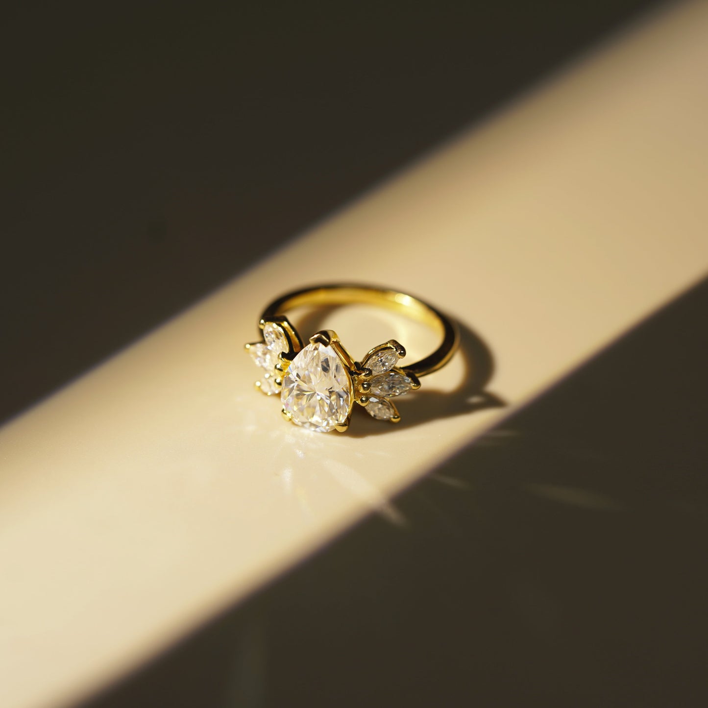 Pear Cut Nature Inspired Lab-Grown Diamond Engagement Ring