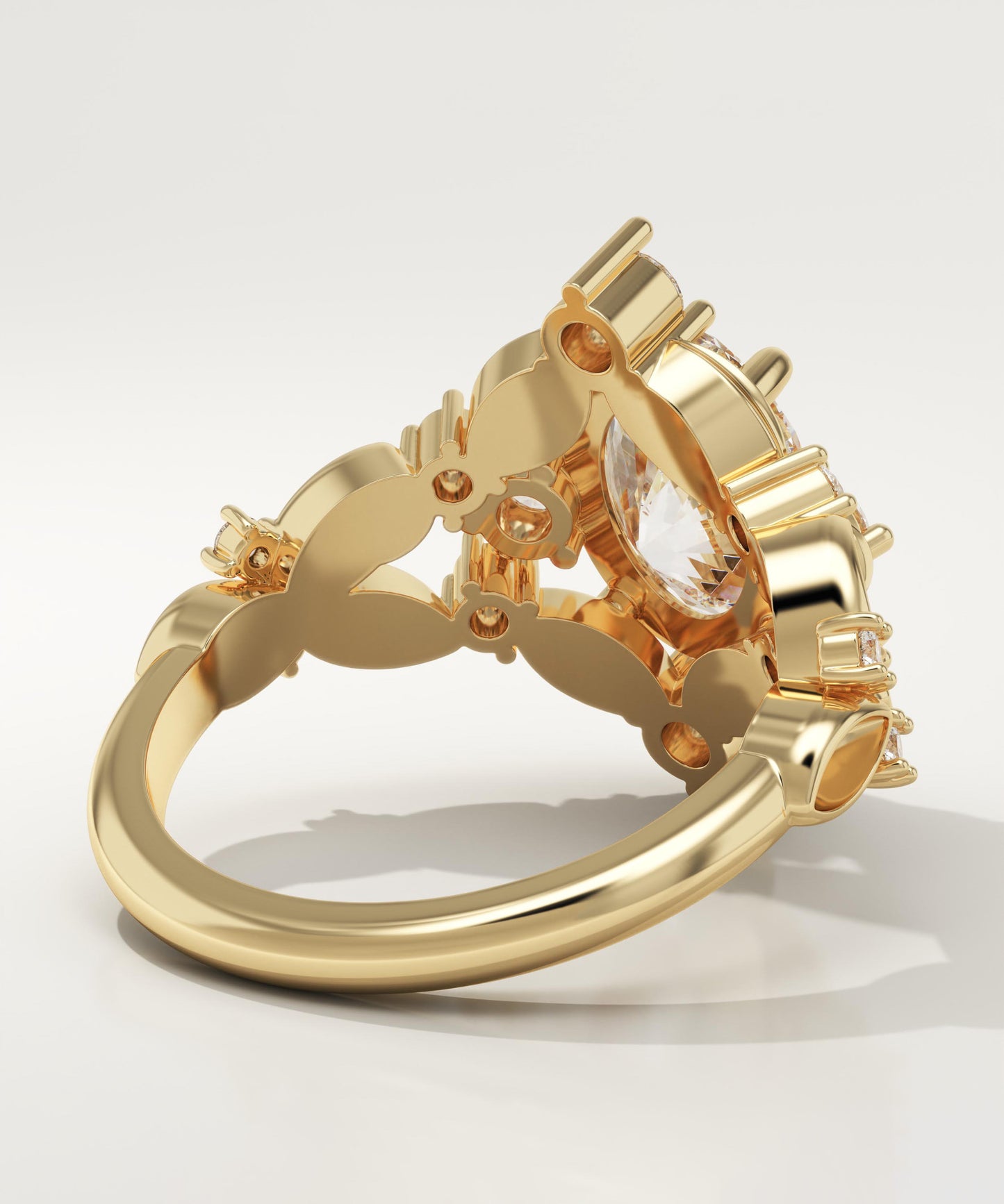 Oval Cut Nature Inspired Lab-Grown Diamond Engagement Ring
