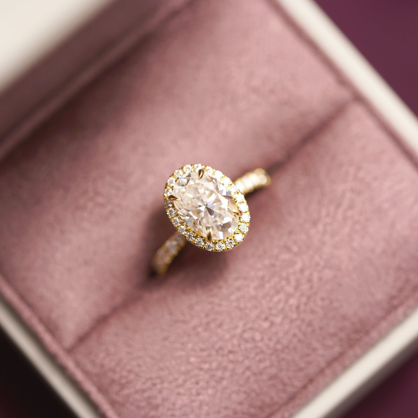 Oval Cut Halo & Pave Lab-Grown Diamond Engagement Ring