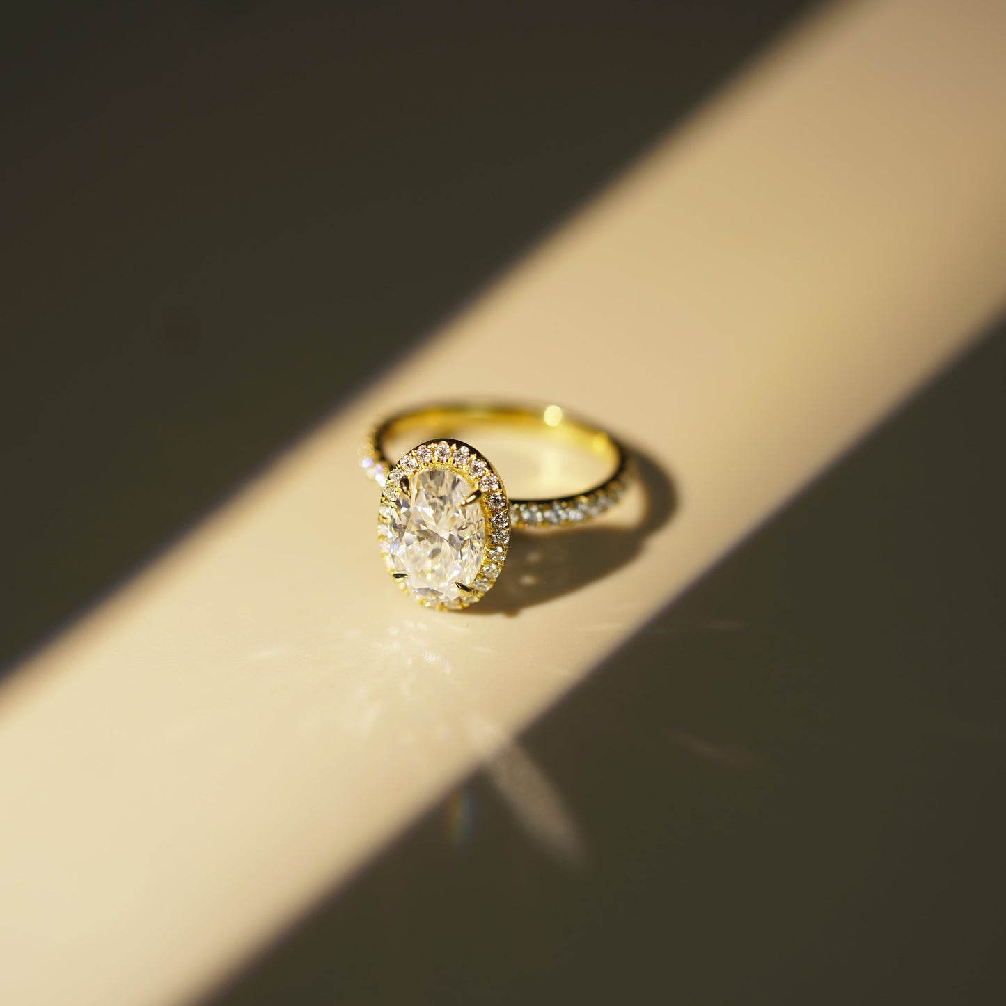 Oval Cut Halo & Pave Lab-Grown Diamond Engagement Ring