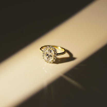 Elongated Cushion Cut Halo & Pave Lab-Grown Diamond Engagement Ring