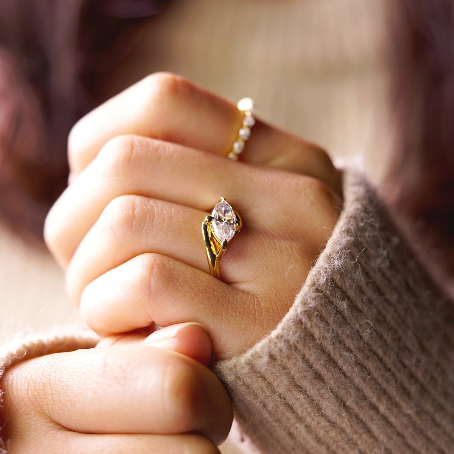 Marquise Cut Solitaire Lab-Grown Diamond Engagement Ring