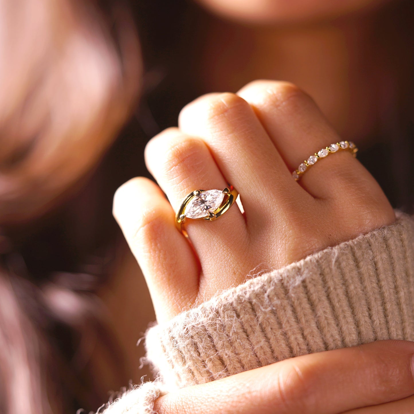 Marquise Cut Solitaire Lab-Grown Diamond Engagement Ring