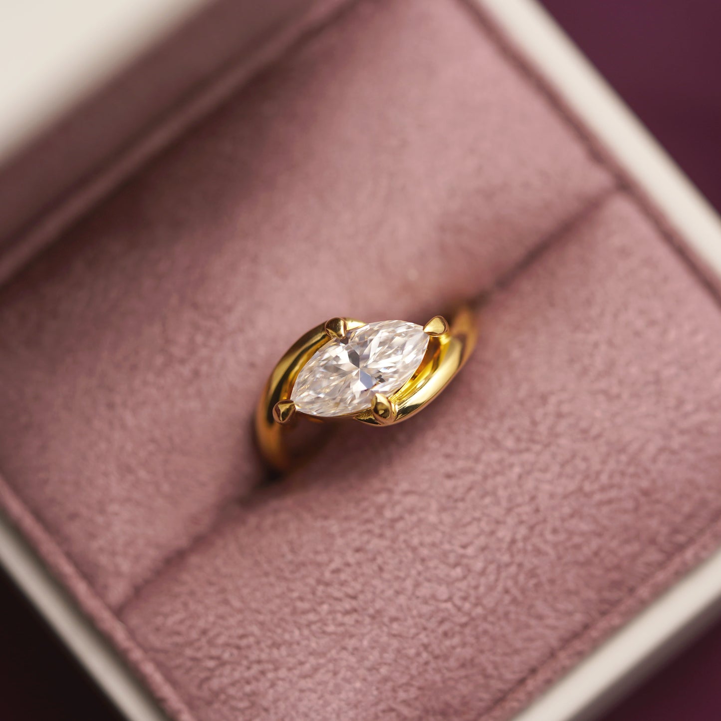 Marquise Cut Solitaire Lab-Grown Diamond Engagement Ring