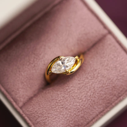 Marquise Cut Solitaire Lab-Grown Diamond Engagement Ring