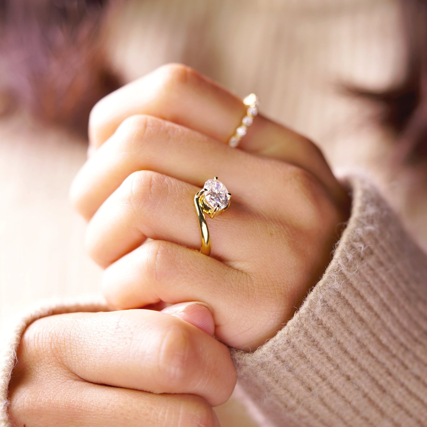 Oval Cut Solitaire Lab-Grown Diamond Engagement Ring