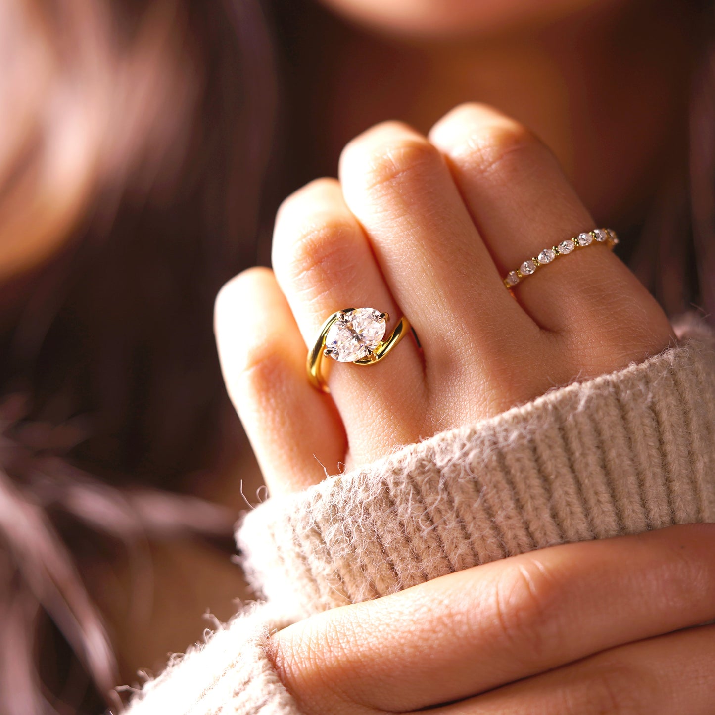 Oval Cut Solitaire Lab-Grown Diamond Engagement Ring