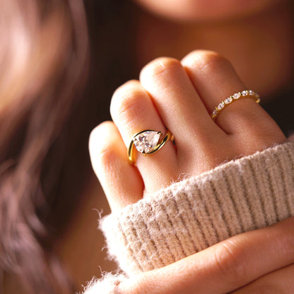 Pear Cut Solitaire Lab-Grown Diamond Engagement Ring