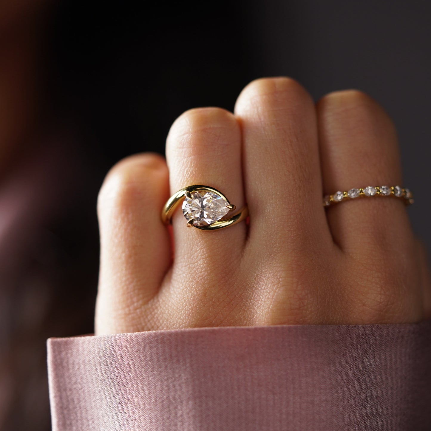 Pear Cut Solitaire Lab-Grown Diamond Engagement Ring