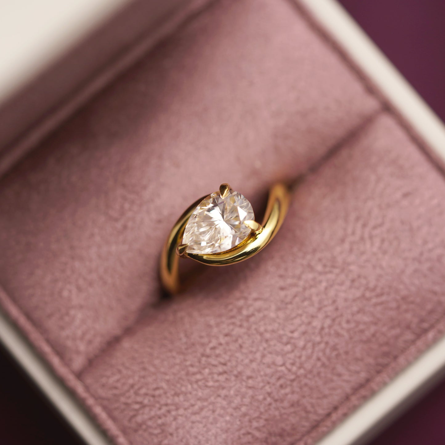 Pear Cut Solitaire Lab-Grown Diamond Engagement Ring