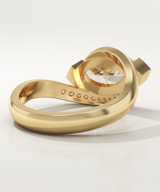 Marquise Cut Semi Pave Lab-Grown Diamond Engagement Ring