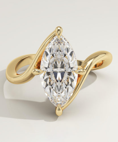 Marquise Cut Solitaire Lab-Grown Diamond Engagement Ring