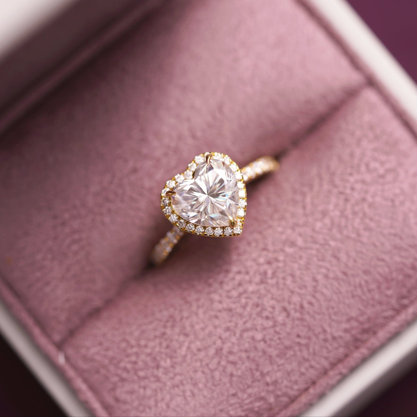 Heart Cut Halo & Pave Cathedral Lab-Grown Diamond Engagement Ring