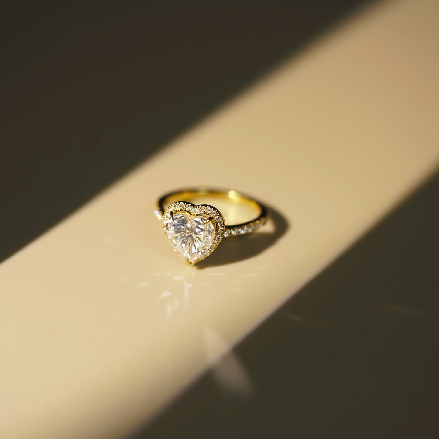 Heart Cut Halo & Pave Cathedral Lab-Grown Diamond Engagement Ring