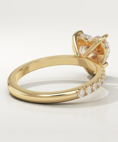 Heart Cut Pave Lab-Grown Diamond Engagement Ring