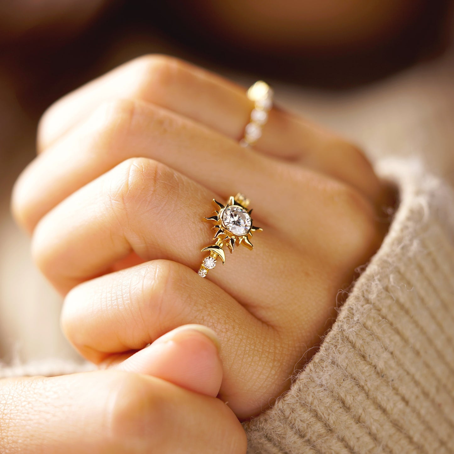 Round Cut Nature Inspired Lab-Grown Diamond Engagement Ring