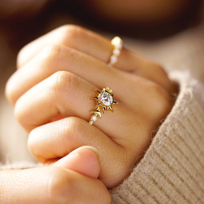 Round Cut Nature Inspired Lab-Grown Diamond Engagement Ring