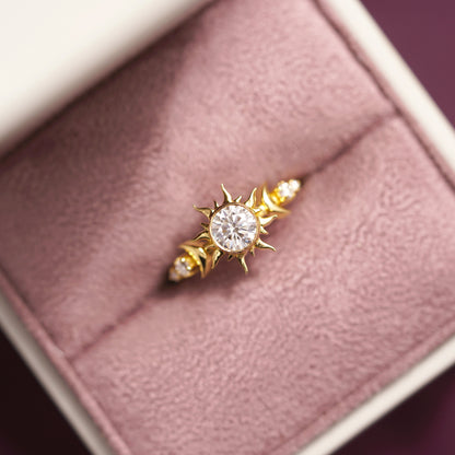 Round Cut Nature Inspired Lab-Grown Diamond Engagement Ring