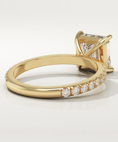 Asscher Cut Pave Lab-Grown Diamond Engagement Ring
