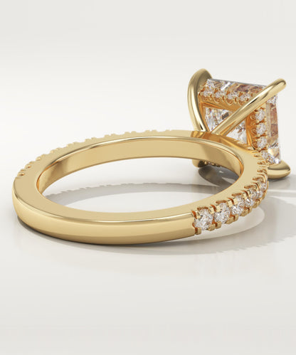 Princess Cut Hidden Halo & Pave Lab-Grown Diamond Engagement Ring