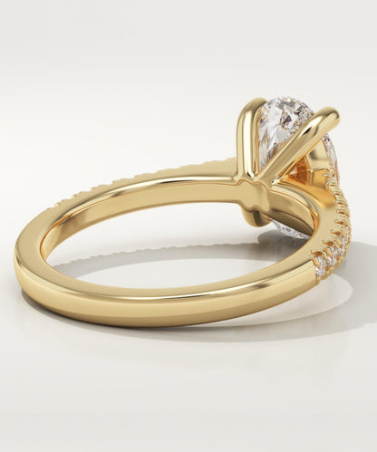 Oval Cut Pave Lab-Grown Diamond Engagement Ring
