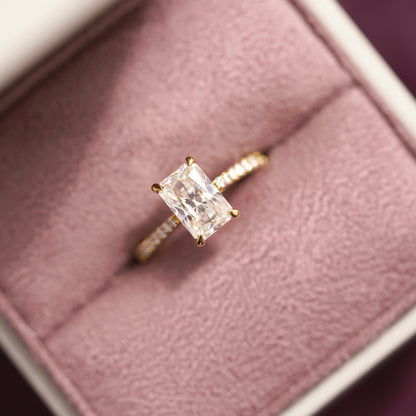 Radiant Cut Pave Cathedral Lab-Grown Diamond Engagement Ring