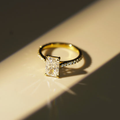 Radiant Cut Pave Cathedral Lab-Grown Diamond Engagement Ring