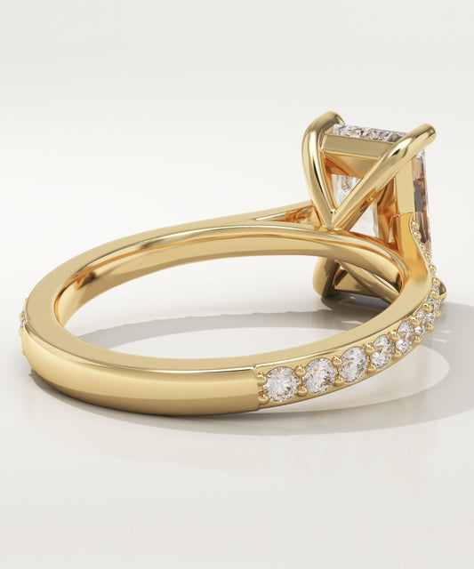 Radiant Cut Pave Cathedral Lab-Grown Diamond Engagement Ring