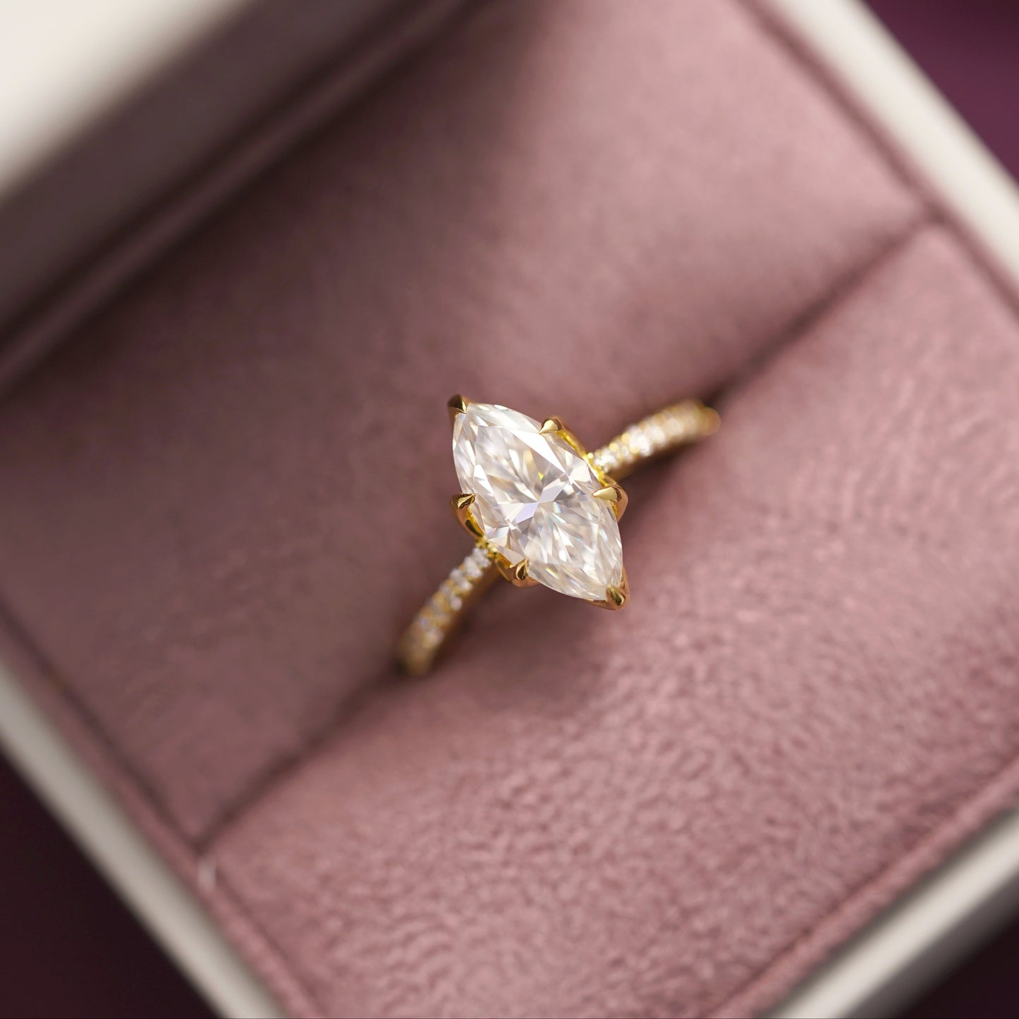 Marquise Cut Pave Cathedral Lab-Grown Diamond Engagement Ring