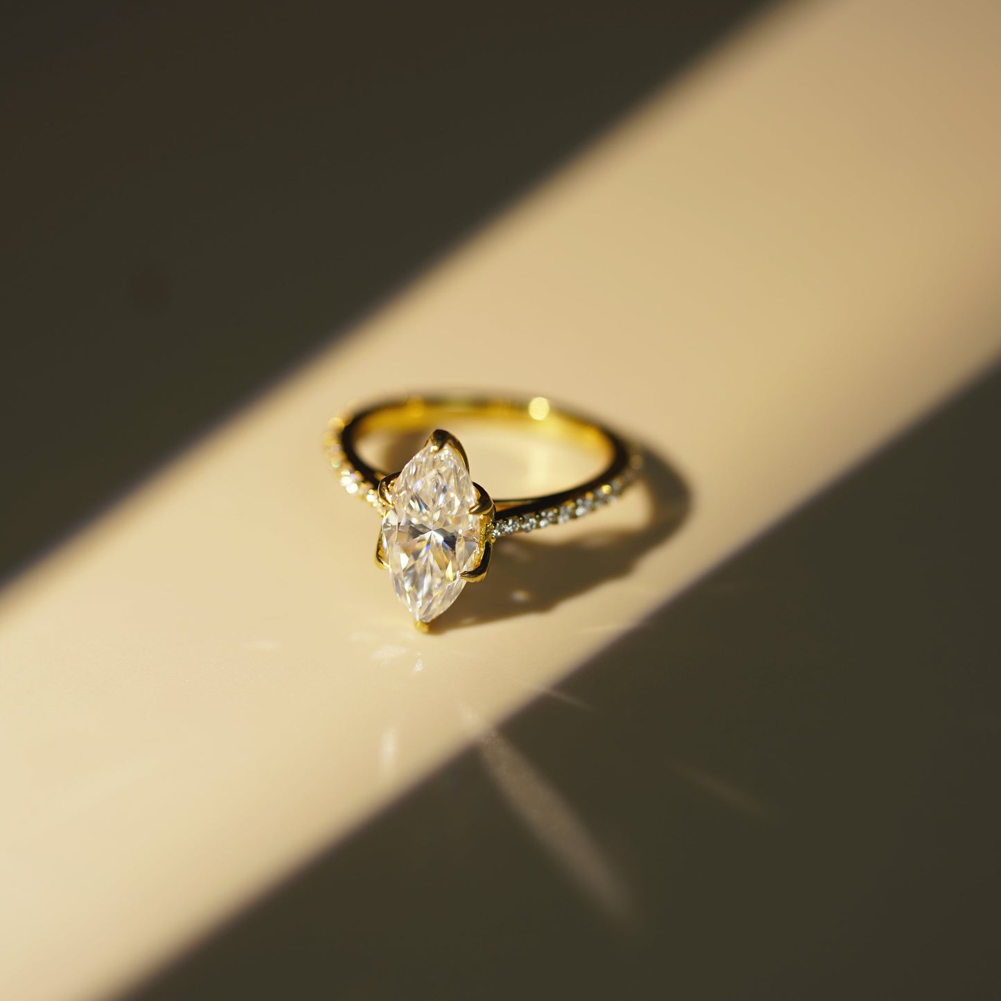 Marquise Cut Pave Cathedral Lab-Grown Diamond Engagement Ring