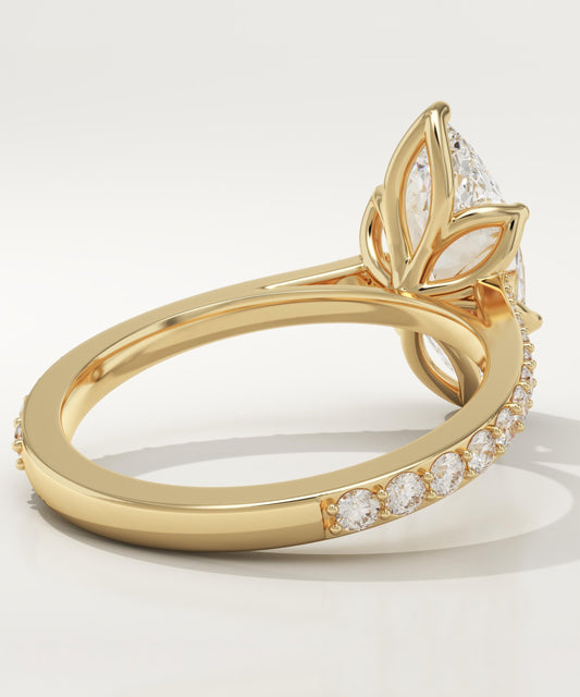 Marquise Cut Pave Cathedral Lab-Grown Diamond Engagement Ring