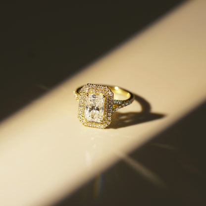 Radiant Cut Double Halo & Pave Split Shank Lab-Grown Diamond Engagement Ring