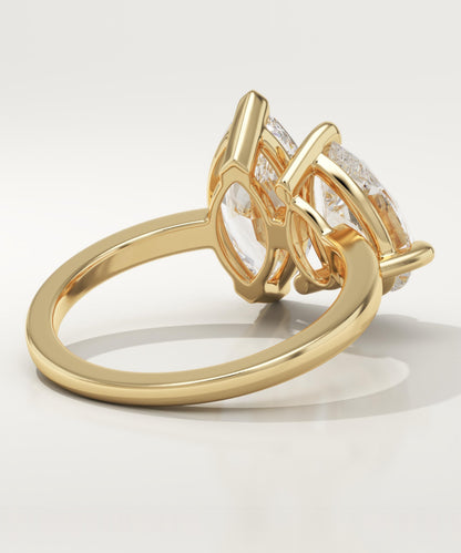 3.5 TCW Marquise & Pear Cut Toi Et Moi Lab-Grown Diamond Engagement Ring