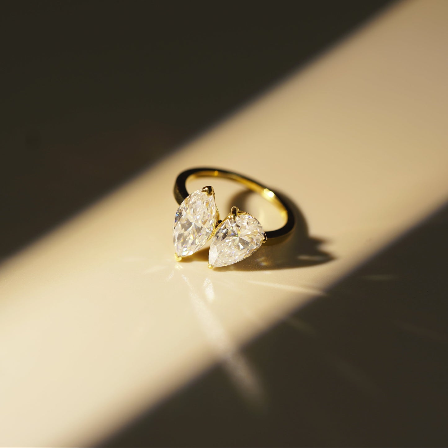 3.5 TCW Marquise & Pear Cut Toi Et Moi Lab-Grown Diamond Engagement Ring