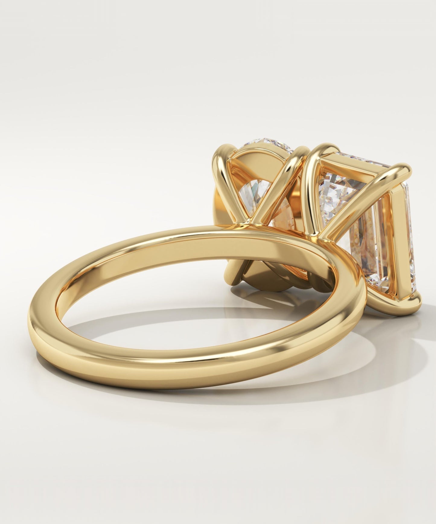 4.5 TCW Emerald & Oval Cut Toi Et Moi Lab-Grown Diamond Engagement Ring