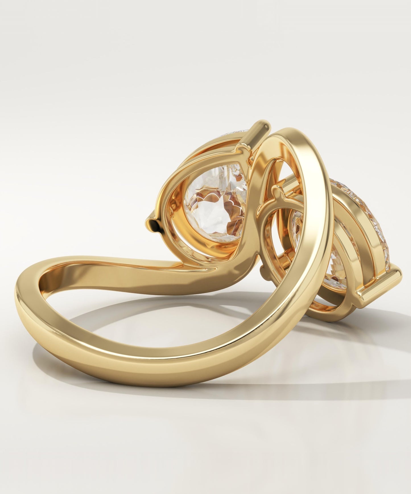 4 TCW Round & Pear Cut Toi Et Moi Lab-Grown Diamond Engagement Ring