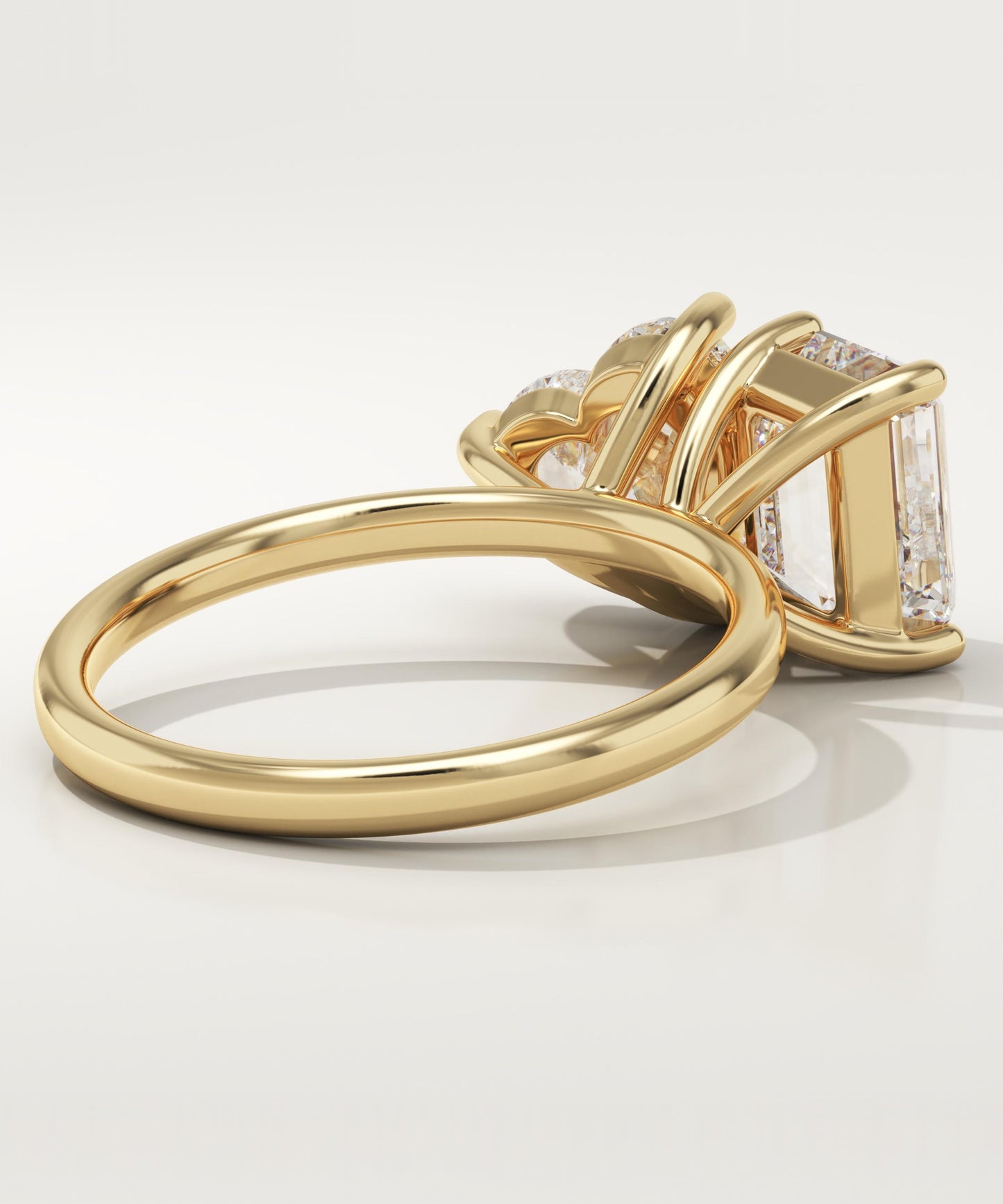 4.22 TCW Emerald & Heart Cut Toi Et Moi Lab-Grown Diamond Engagement Ring