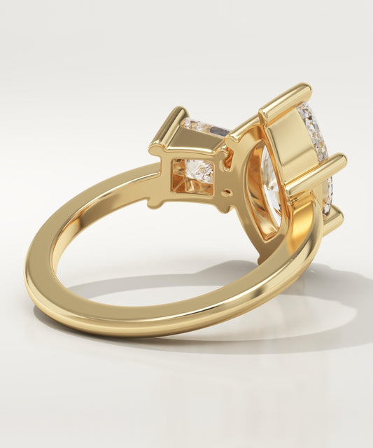 4.33 TCW Princess & Marquise Cut Toi Et Moi Lab-Grown Diamond Engagement Ring