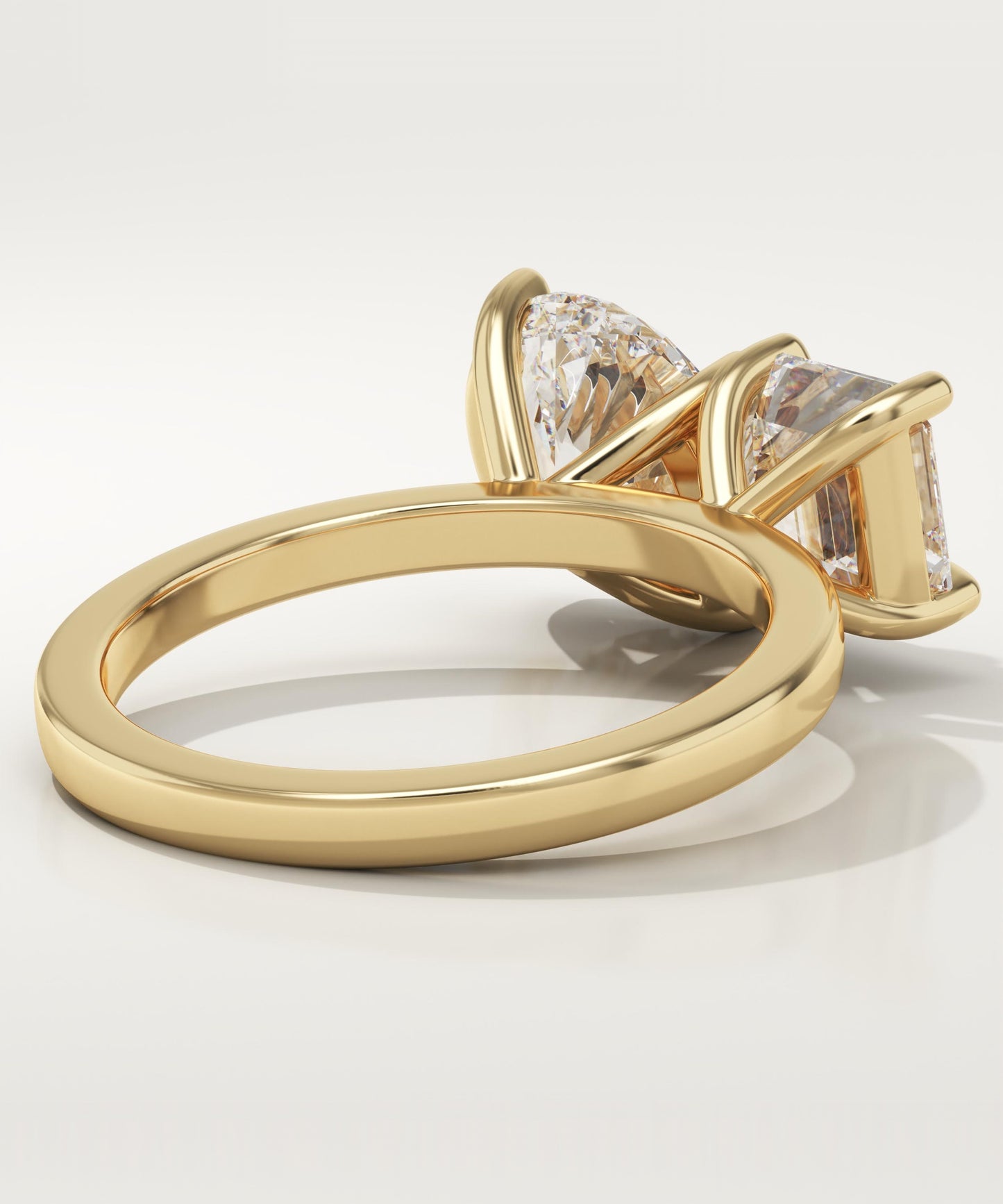 3.75 TCW Asscher & Oval Cut Toi Et Moi Lab-Grown Diamond Engagement Ring
