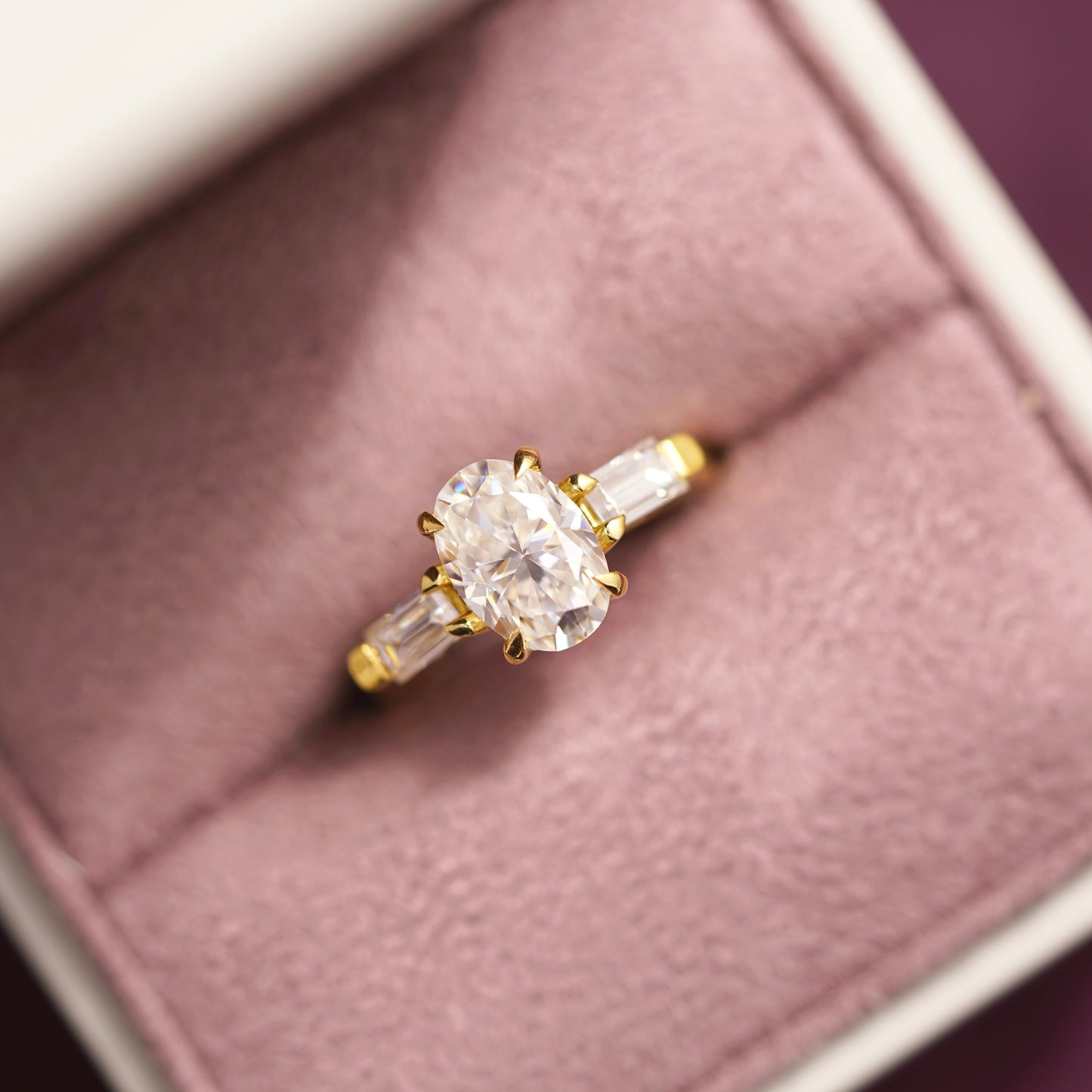 Oval Cut Three Stone Lab-Grown Diamond Engagement Ring