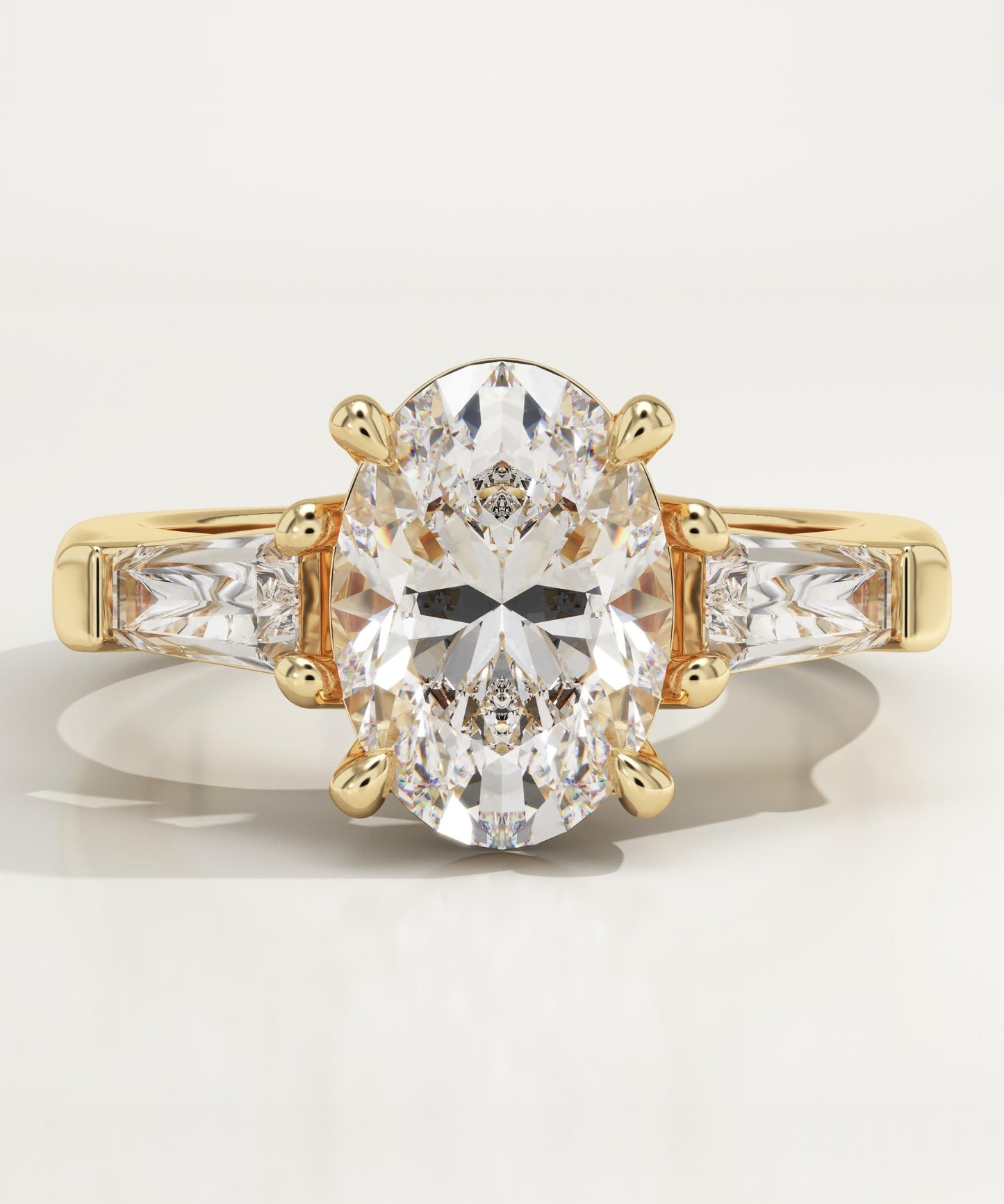 Oval Cut Three Stone Lab-Grown Diamond Engagement Ring