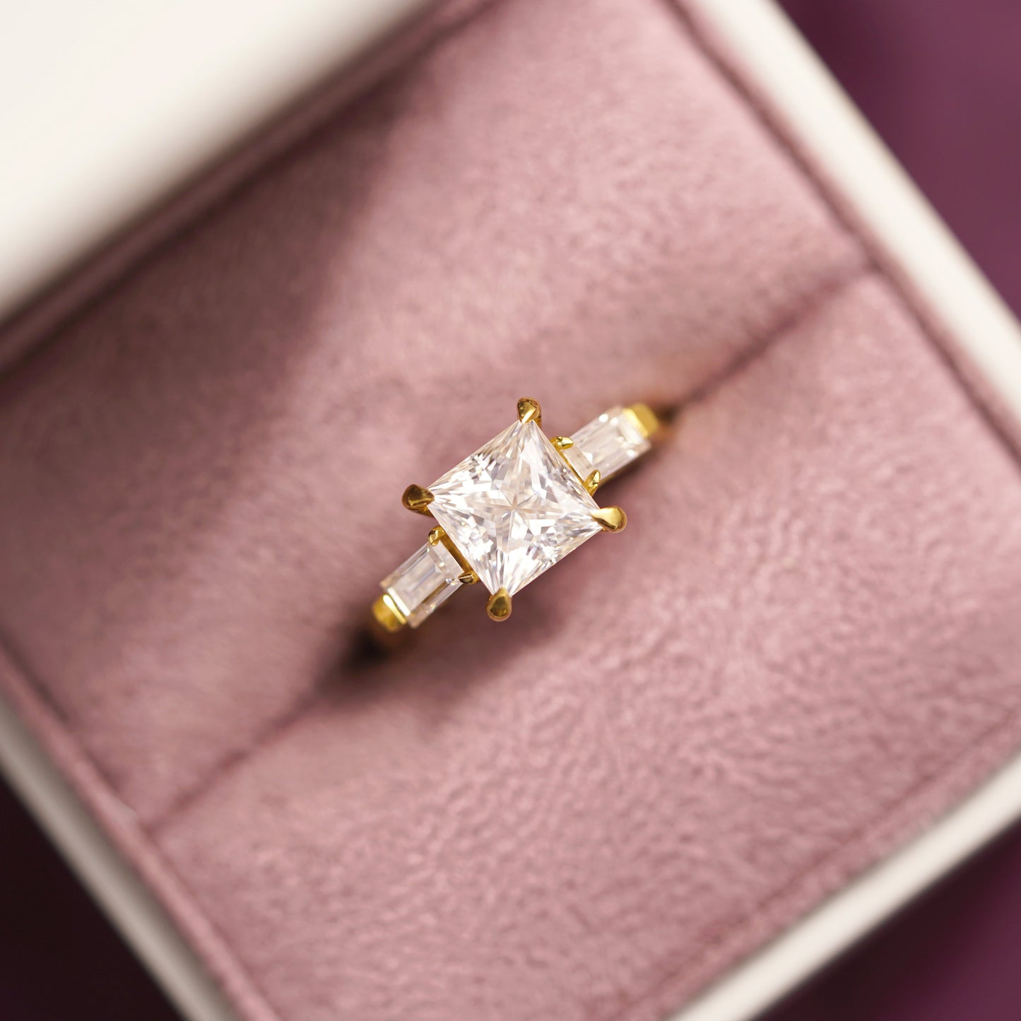 Princess Cut Three Stone Lab-Grown Diamond Engagement Ring